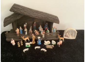 Nativity Scene With Mixed Figurines