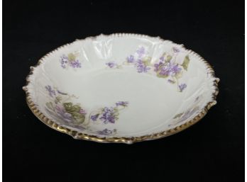 Royal Bavaria Purple Floral Decorated Dish