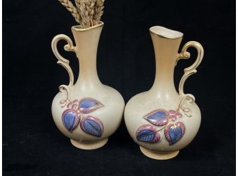 Pink And Blue Floral Bud Vases