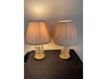 Pair Of Glass Table Lamps