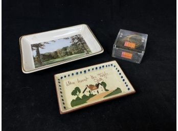 Paperweight And Tray Lot