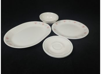 Heart And Green Lined Dish Lot