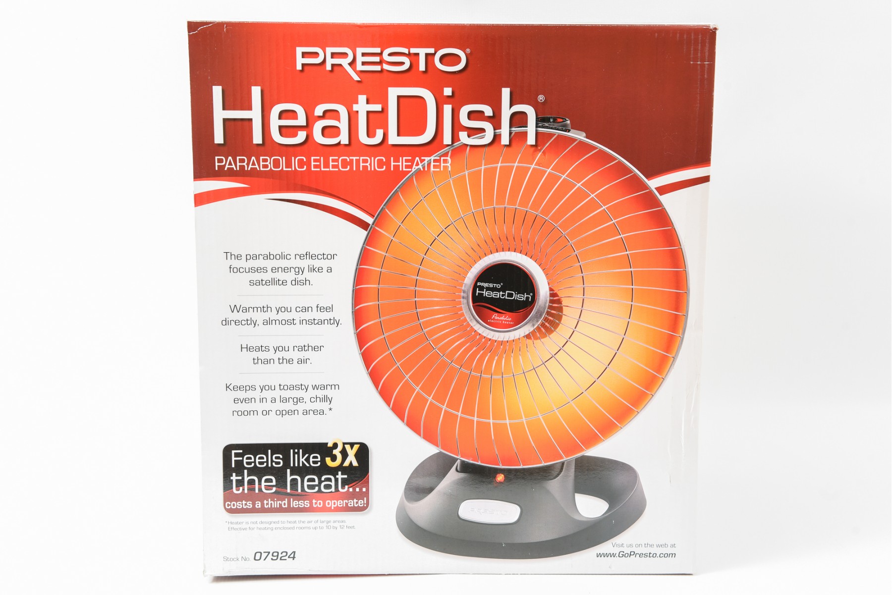 Parabolic Electric Heater Presto Heat Dish Heater Never Used Open