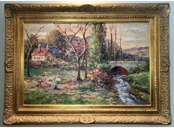 Incredible Oil On Canvas Titled 'The Country House'