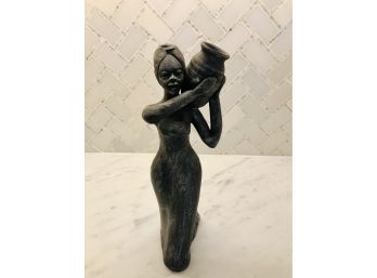 Metallic Glazed Ceramic Sculpture From Jamaica