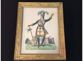 Antique Print Of British Actor From 1840 Framed