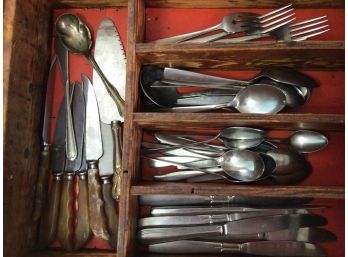 Miscellaneous Flatware 41 Pieces Including Steak Knives