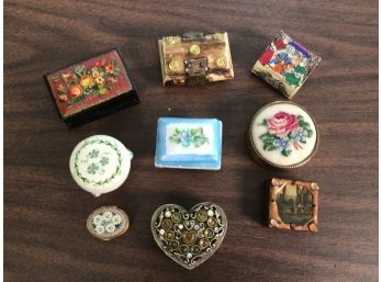 Tiny Boxes Lot Of 9 Florentine Porcelain Music