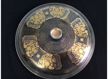 RARE Pyrex Georges BRIARD 3 Quart Covered Dish Gold Speckles And Birds