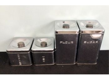 Lincoln Beauty Ware Four Piece Canister Set Vintage