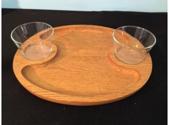 Vintage Morgan Designs Wooden Dip Platter