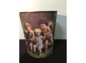 Cherub Wastebasket Metal