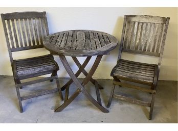Three Piece Hampton Bay Teak Bistro Set