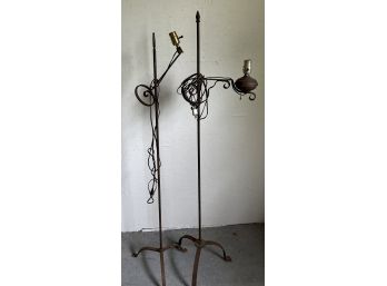 Two Iron Floor Lamps