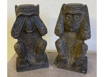 Hear No Evil, See No Evil Stone Monkeys