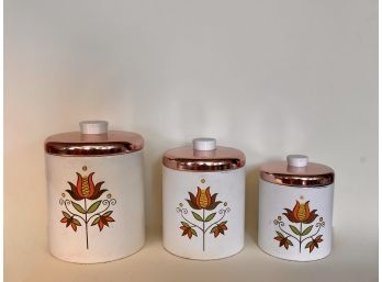 MCM Ransburg Danish Modern Nesting Metal Kitchen Canisters