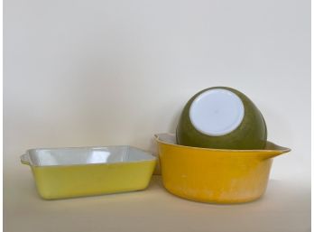 Three Vintage Pyrex Dishes