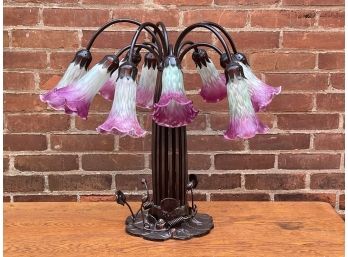 Amazing! 10 Light Tiffany Style Lily Pad Table Lamp