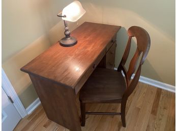 Desk, Chair And Bankers Lamp