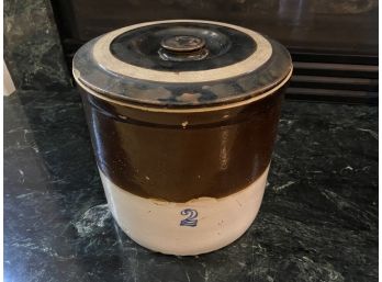 Crock With Lid #2 With Star On Lid