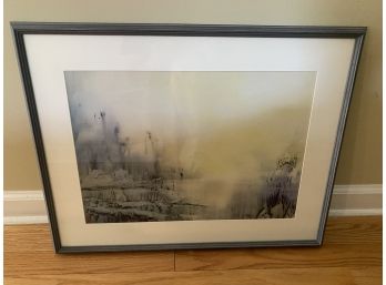 Asian Print Professionally Framed Winter Scene