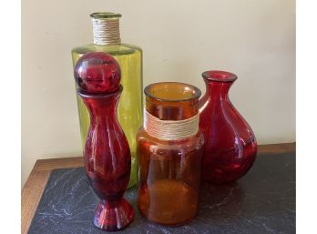 4 Multi Colored Bottles