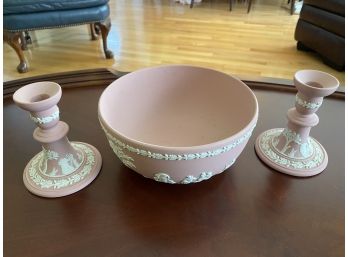 3 Piece Pink Jasperware By Wedgwood