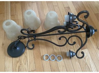 Iron Ceiling Chandelier With Glass Shades