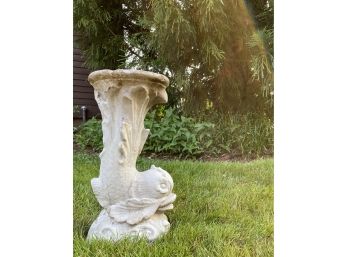 Koi Inspired Concrete Birdbath Base