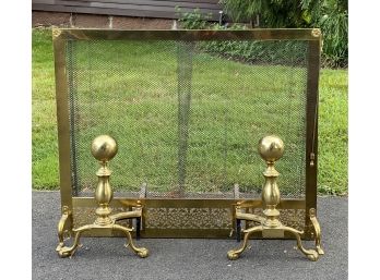 Fireplace Arrangement - Screen With Andirons