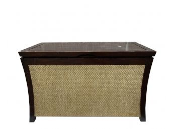 PIER 1 Wicker Sided Flip Top Blanket Chest