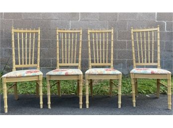 Thomasville - Ringed Spindle Back Upholstered Seat Chairs