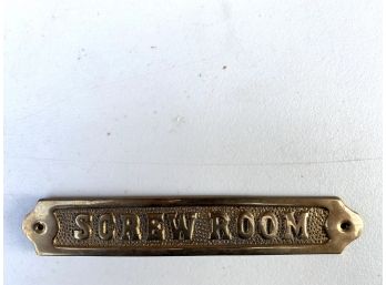 Debossed Brass Door Sign By Moby Dick Specialties