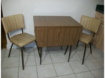 Cute Drop Leaf Table And Two Chairs  -Kitchen Set -  Howell Modern Furniture 1960's