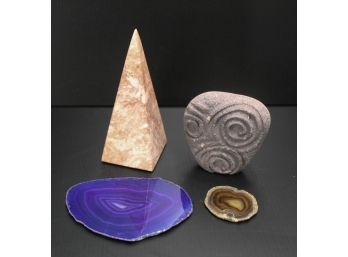 Stone Pyramid, Sliced Geodes & More
