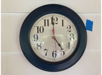 Battery Operated Navy Blue Wall Clock