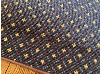 Blue Rug: 9.5x12.5 Navy Blue Patterned Wool Rug And Rug Pad