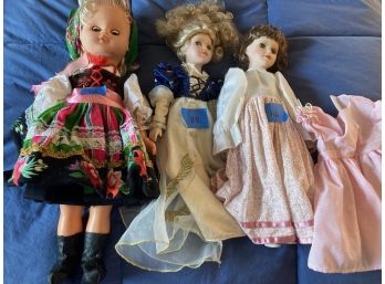 3 Misc Dolls 15-19 Tall Plus Extra Dress