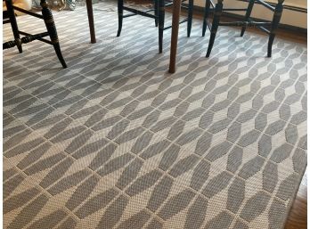 Crate And Barrel Grey And White Geometric Rug,