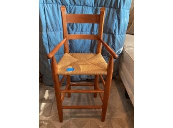 Child’s Maple And Wicker High Chair