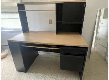 Black And Wood Computer Desk With Plenty Of Storage