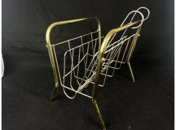 Mid Century Brass Magazine Rack