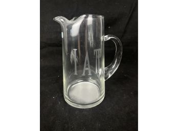 Large Glass Water Pitcher
