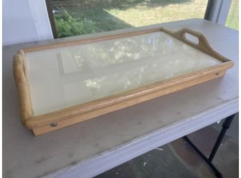 Breakfast In Bed! Wood And White TV Tray With Legs