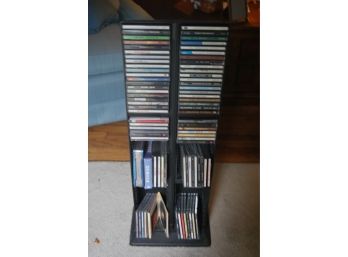 CD Tower With Numerous CD's