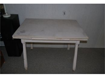 Vintage White Painted Farm Table