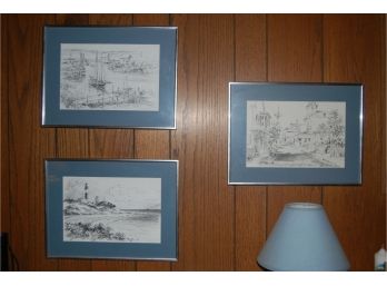 Three Pencil Drawings B Jas F. Murray