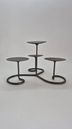 Four-Arm Metal Candle Holder With Round Platforms