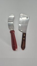 Small Stainless Steel Cleaver & Curved Cheese Knife