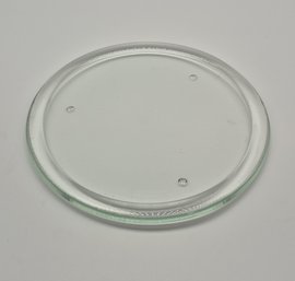 Round Clear Glass Tray With Raised Rim - 11.5 Inches